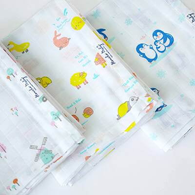 Muslin Cotton Baby Towel - Assorted 3 Pack( 65 X 90 cms ) NEW
