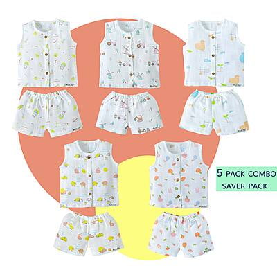 Sleeveless Top - 5 & Shorts - 5 (newborn to 4 years) -Assorted 10 Pack NEW