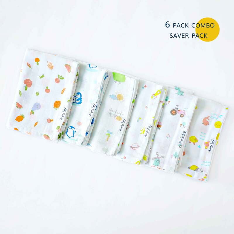 Premium Cotton Baby Towel - Assorted 6 pack(65 X 90 cms) NEW