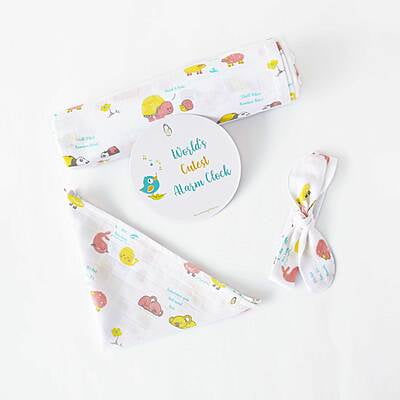 Zoo Babbles - Organic Cotton (double layer) Baby Muslin Swaddle Set - 110 X 110 cms