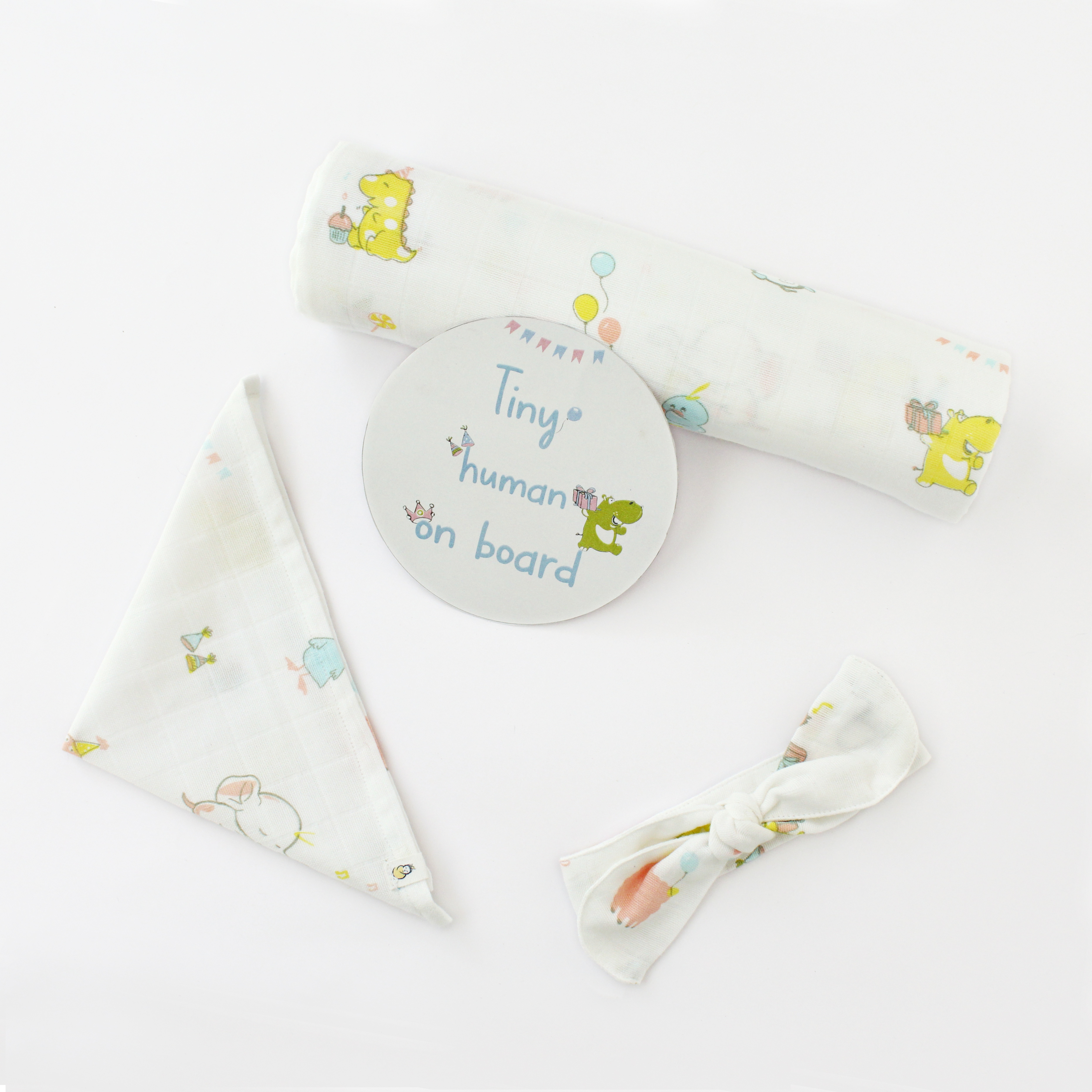 Yahoo! Let's Celebrate - Organic Cotton (double layer) Baby Muslin Swaddle/ Blanket - 110 X 110 cms