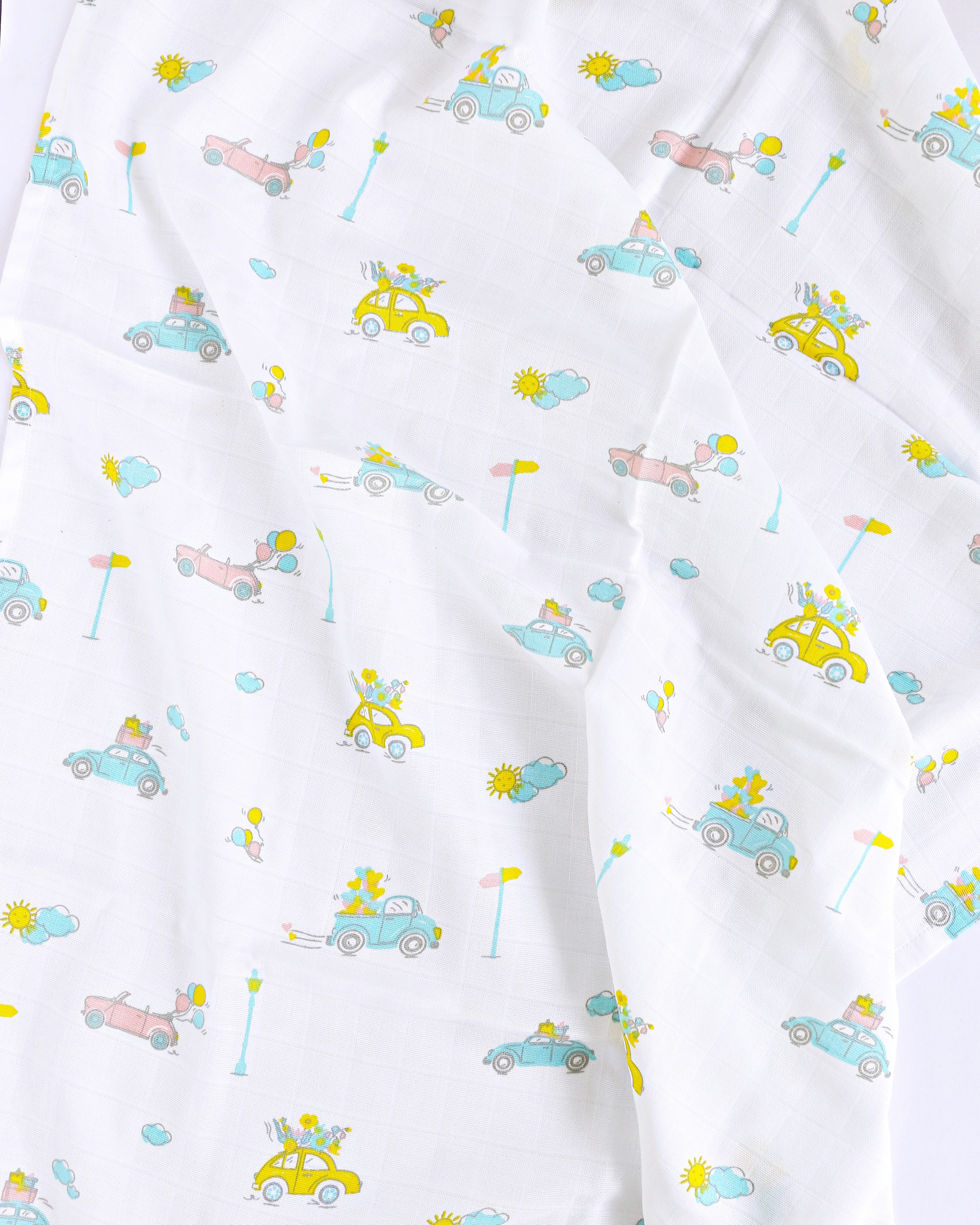 Loads Of Love - Organic Cotton ( double layer ) Baby Muslin Swaddle/ Blanket - 110 X 110 cms