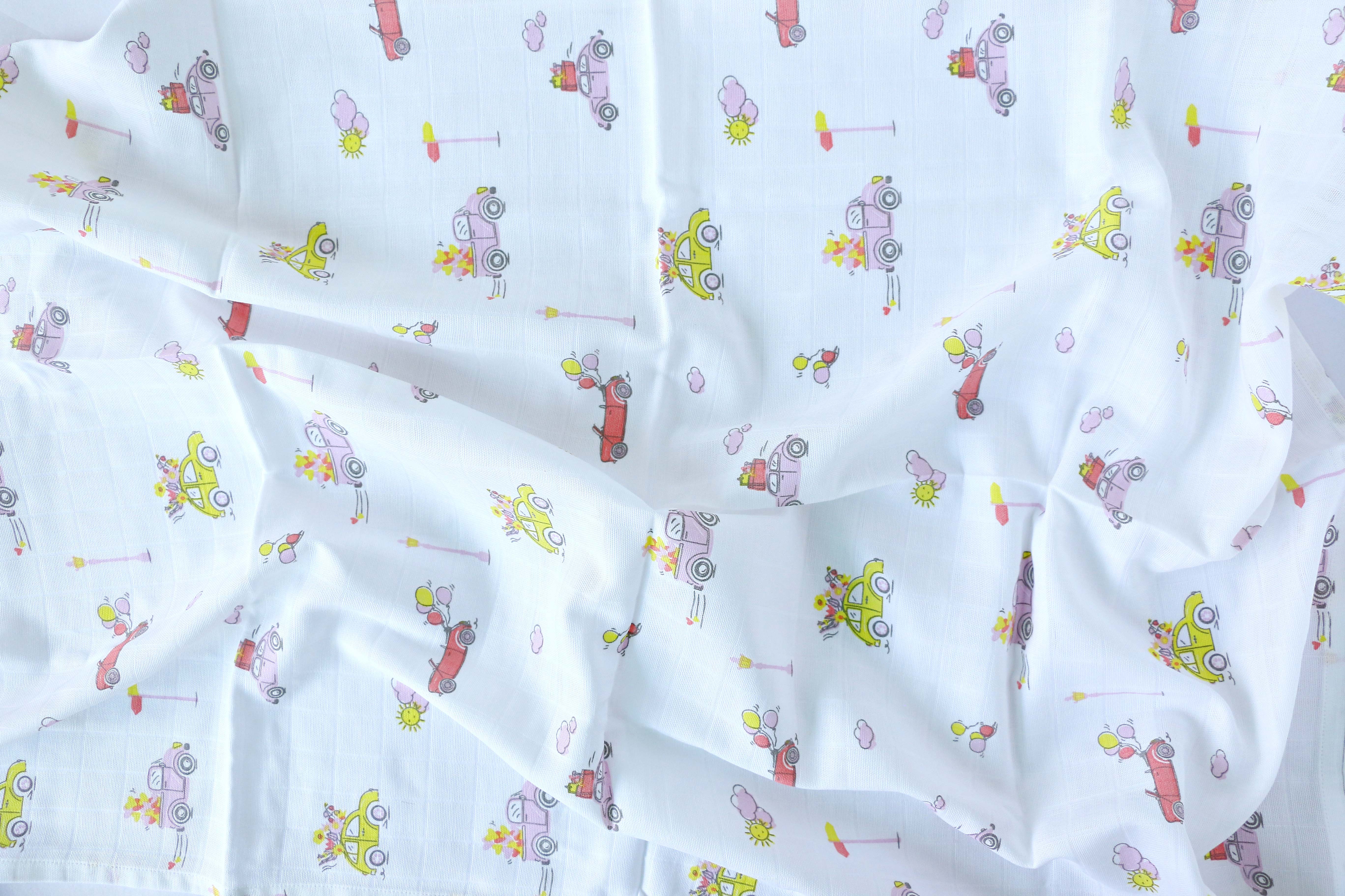 Loads Of Love 2.0 - Organic Cotton ( double layer ) Baby Muslin Swaddle/ Blanket - 110 X 110 cms