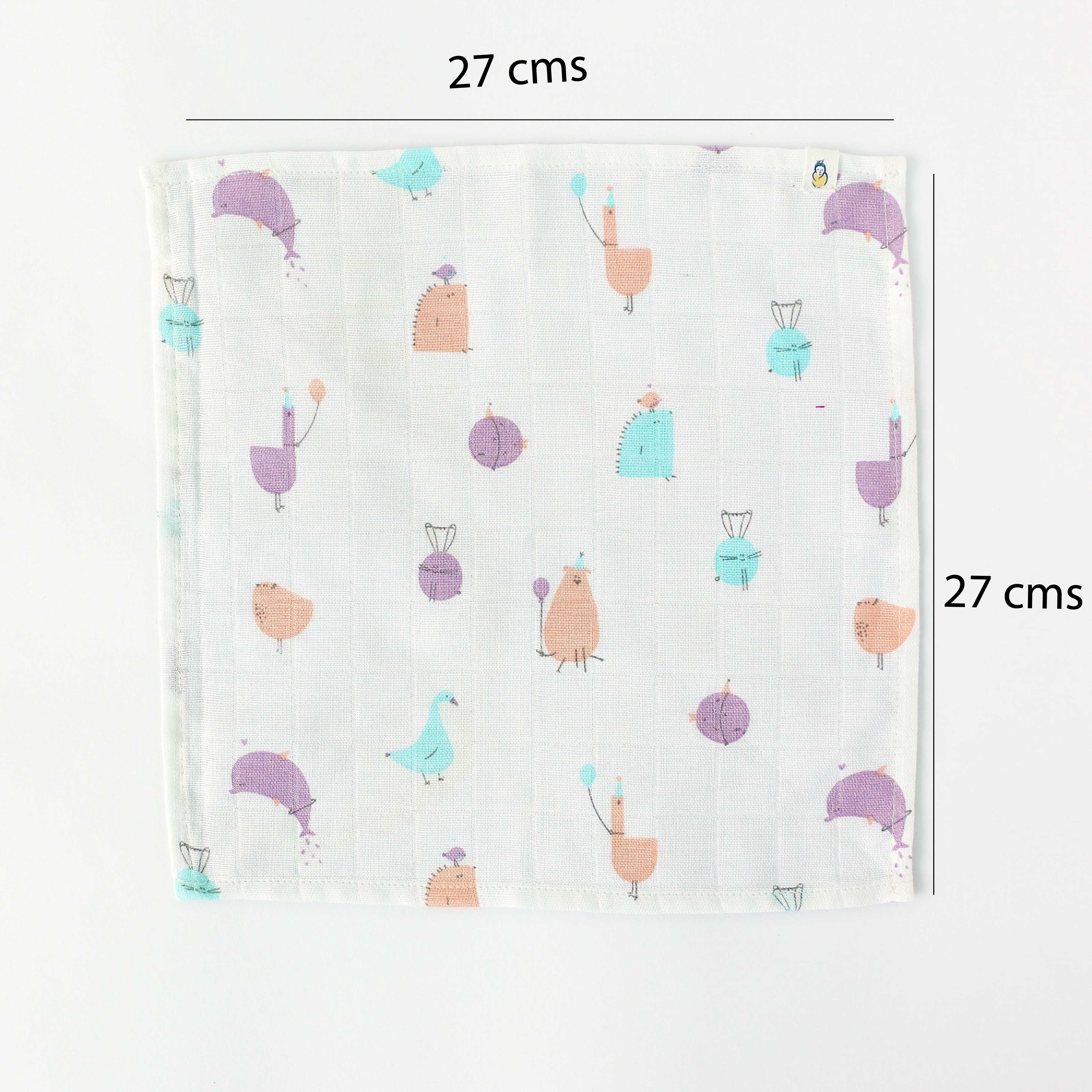 Muslin washcloth / handkerchiefs - Pack of 5 ( 27 X 27 cms )