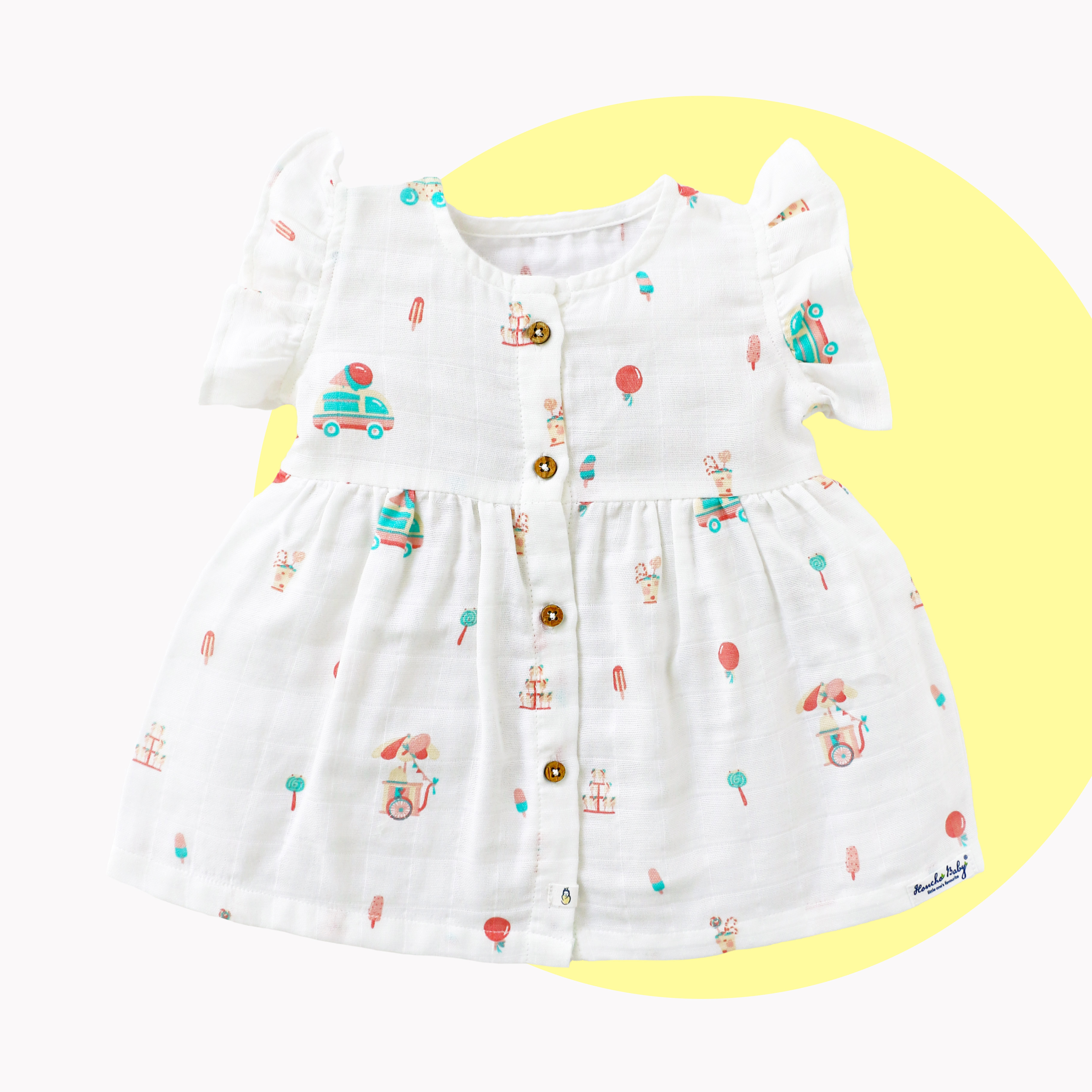 I hear the Ice Cream Truck - Muslin Baby Frock ( 0 to 3 years )