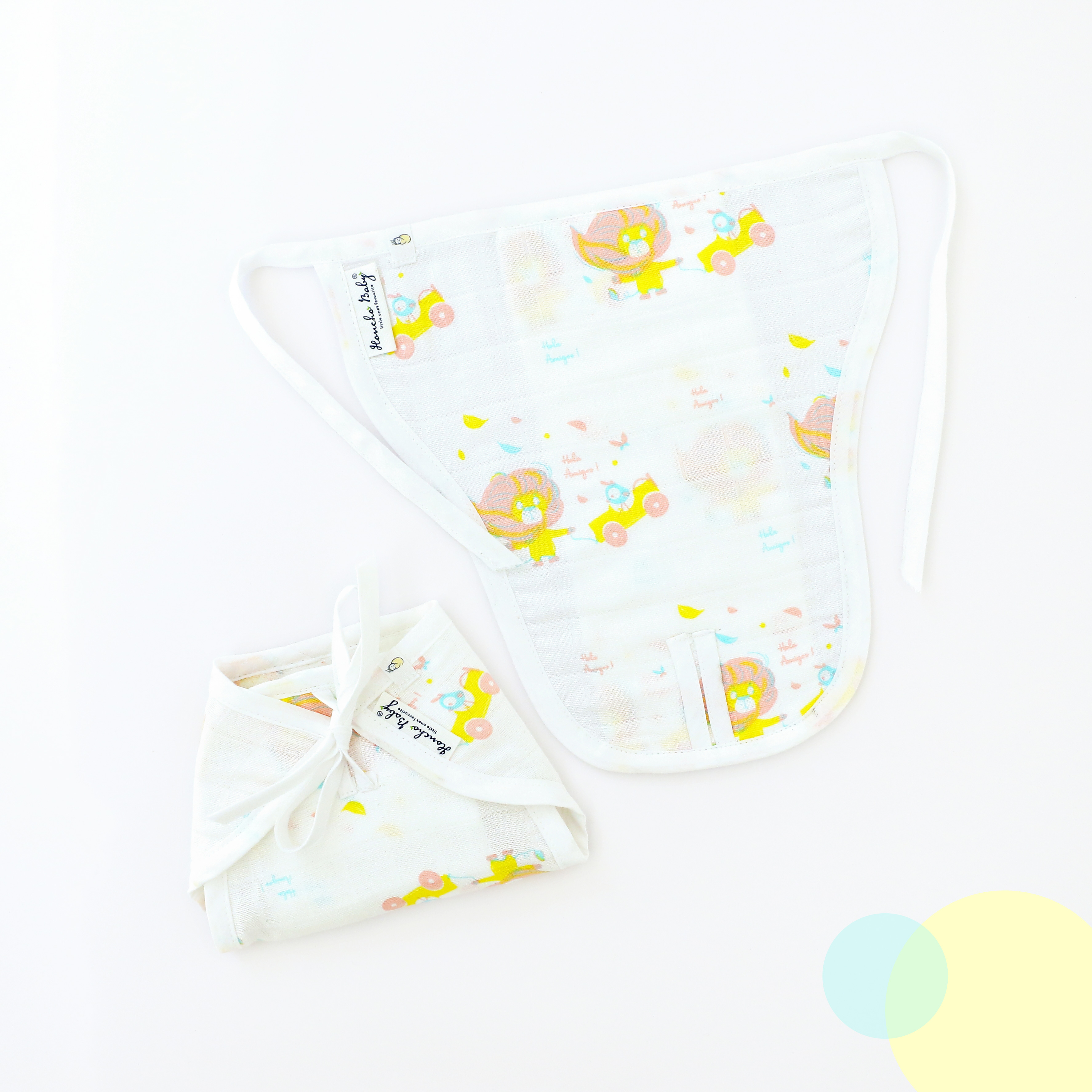 Reusable Muslin Nappies / Langot (4 Layered Central Panel) Assorted 3 Pack NEW