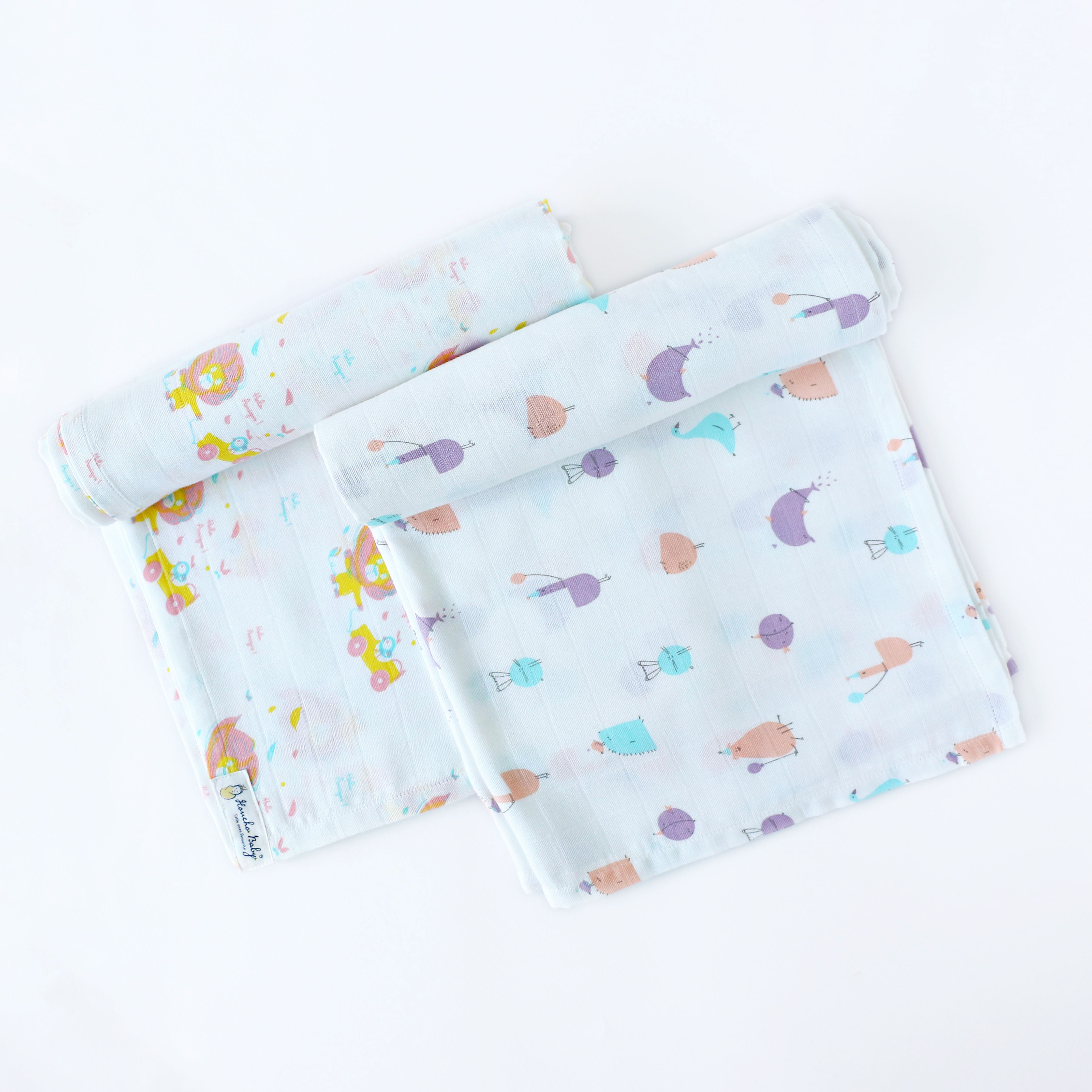 Baby Muslin Swaddle ( double layer ) Organic Cotton  - 110 X 110 cms - 2 pack New