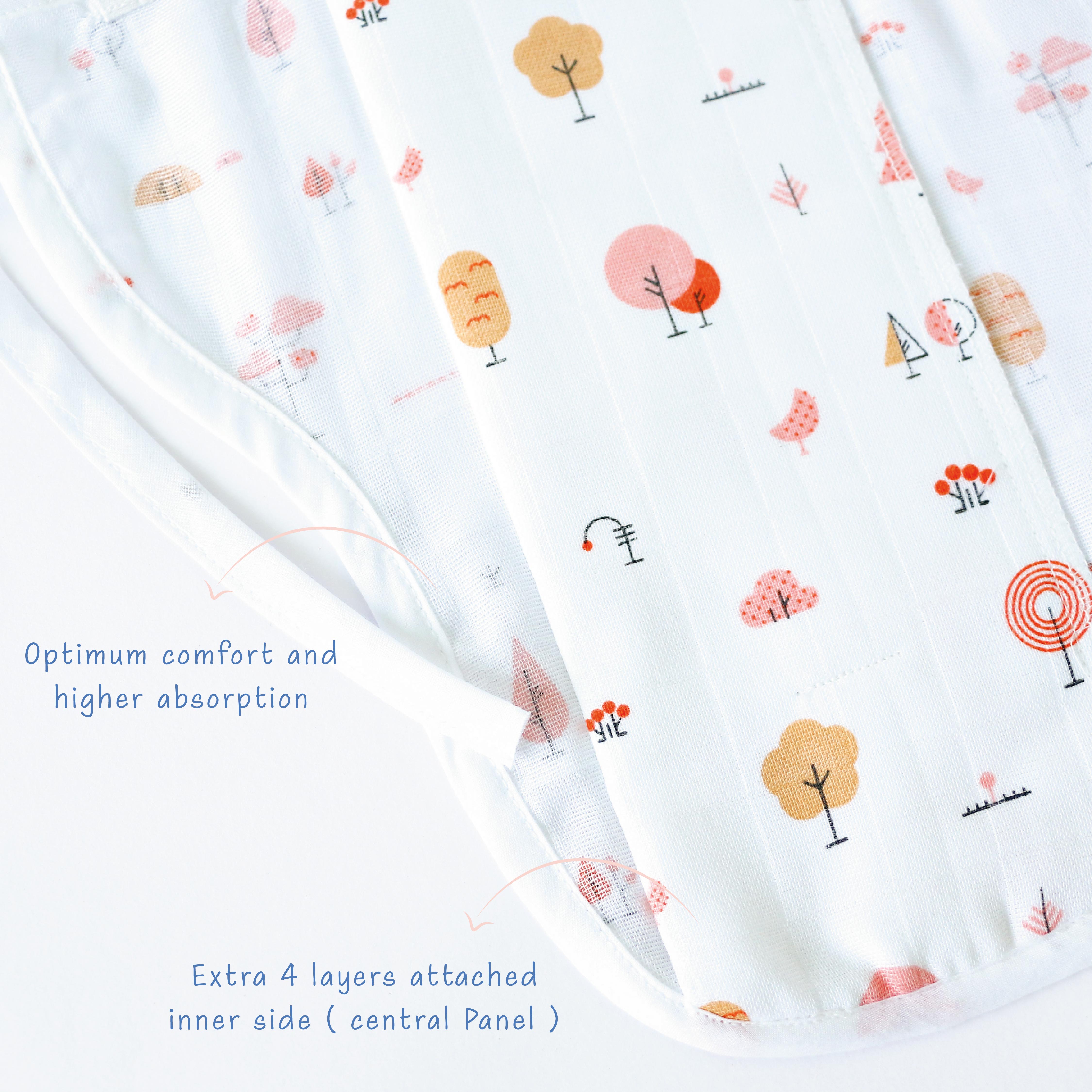 Unisex Muslin Knot Jablas-5 & Nappies-5 ( Assorted Pack of 10 ) newborn to 4 months
