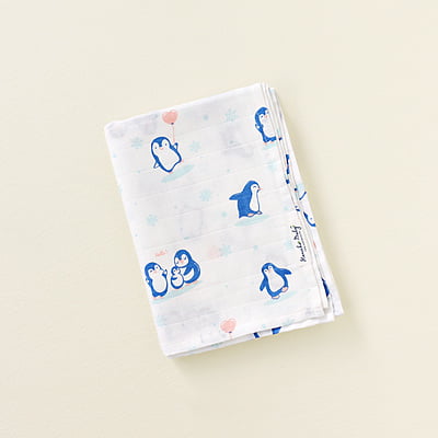 Muslin Cotton Baby Towel - Assorted pack of 5 - ( 65 X 90 cms )