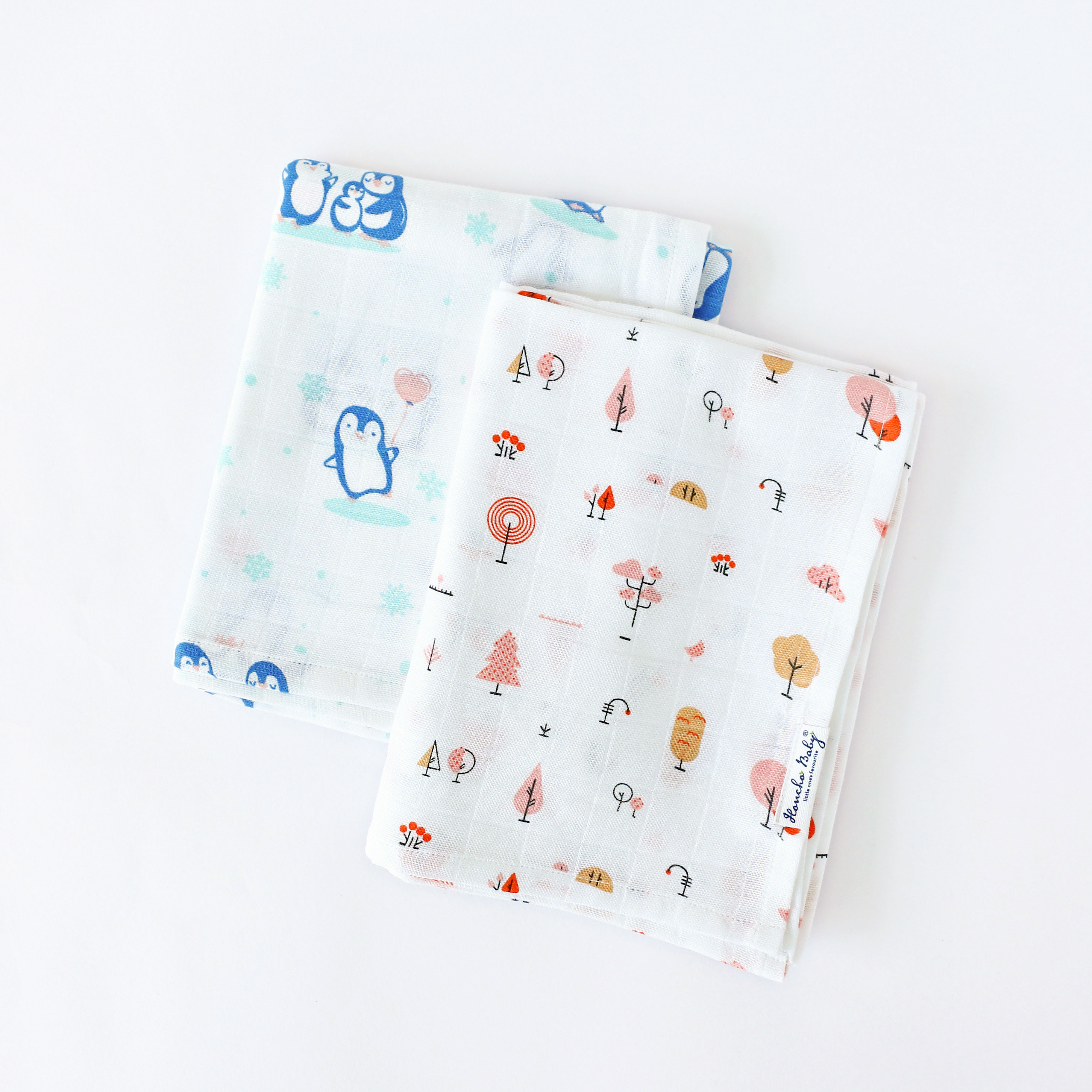 Muslin Cotton Baby Towel ( 65 X 90 cms ) Assorted pack of 2 New