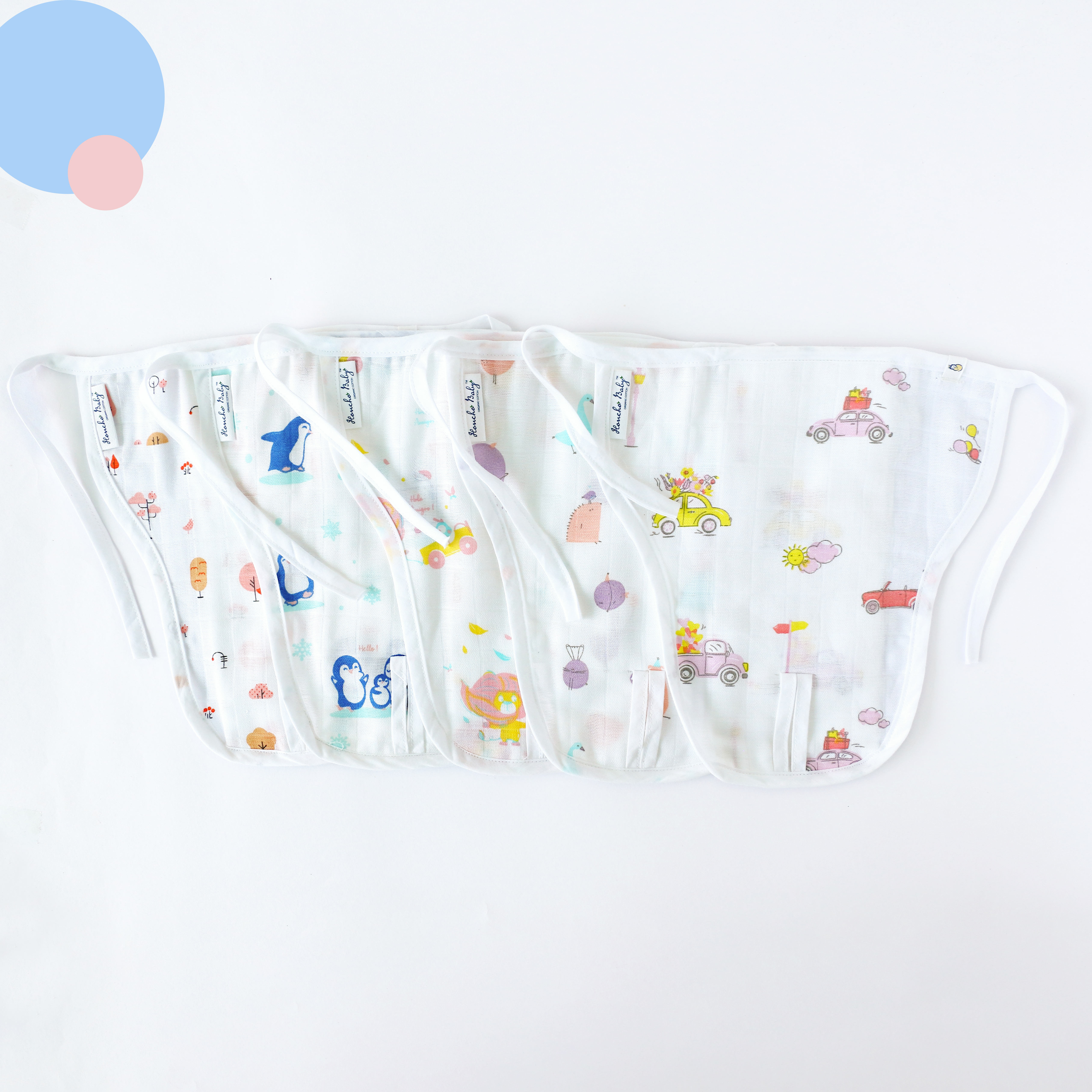 Reusable Muslin Nappies / Langot (4 Layered Central Panel) Assorted combo Pack of 5 & 10 New