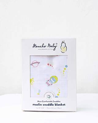 Mini Rocketeer - Organic Cotton (double layer) Baby Muslin Swaddle Set - 110 X 110 cms