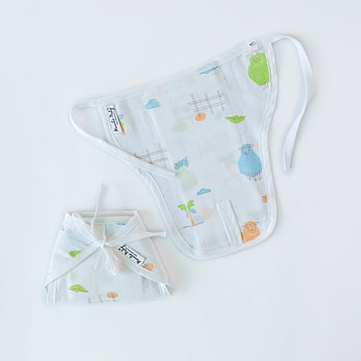 Reusable Muslin Nappies / Langot (4 Layered Central Panel) Assorted Pack of 6 & 12