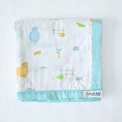 Woolly Wonderland & Tiny Harvester - Reversible Blanket/Quilt (4 layered) NEW