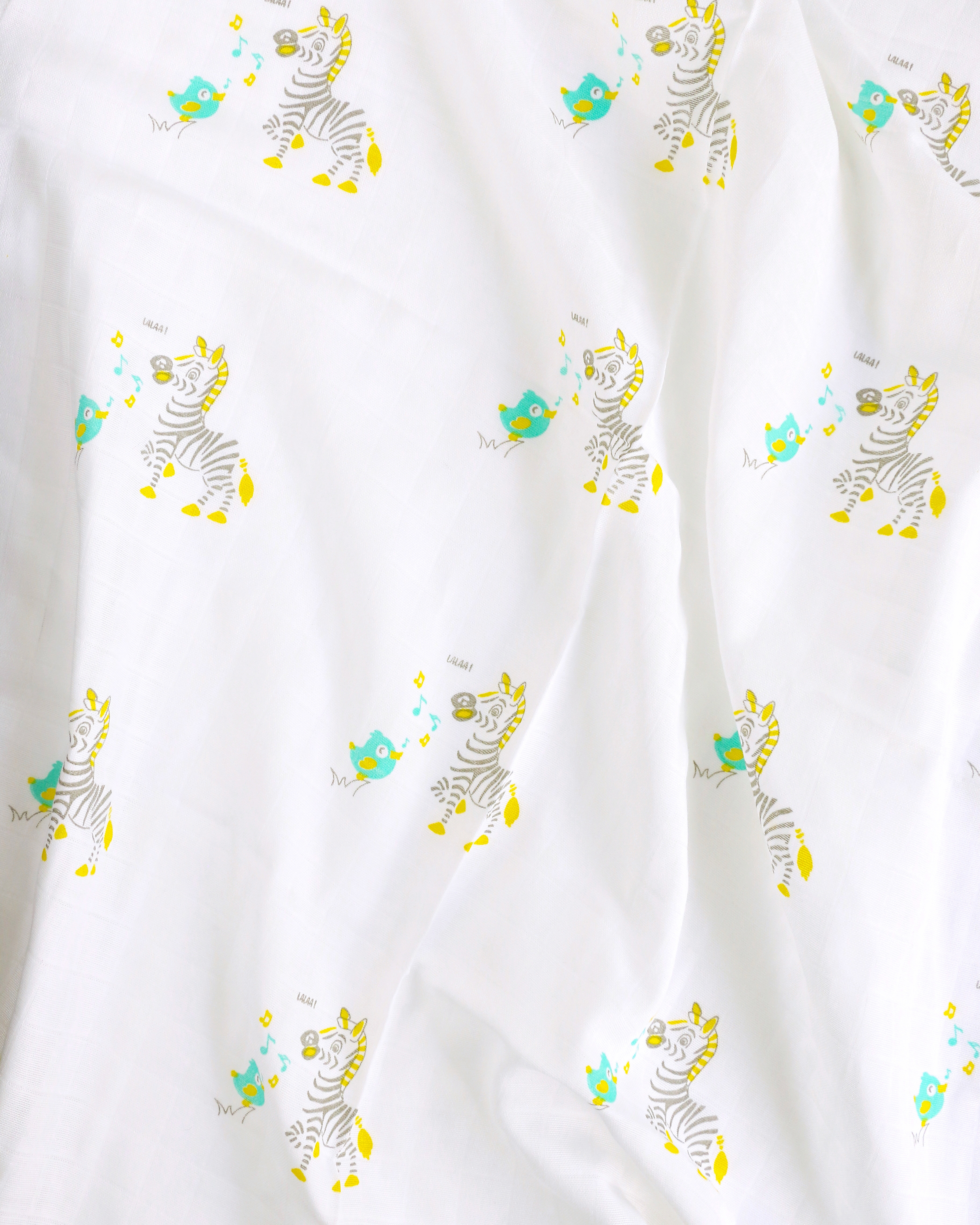 Little Birdie Song - Organic Cotton ( double layer )Baby Muslin Swaddle/ Blanket - 110 X 110 cms