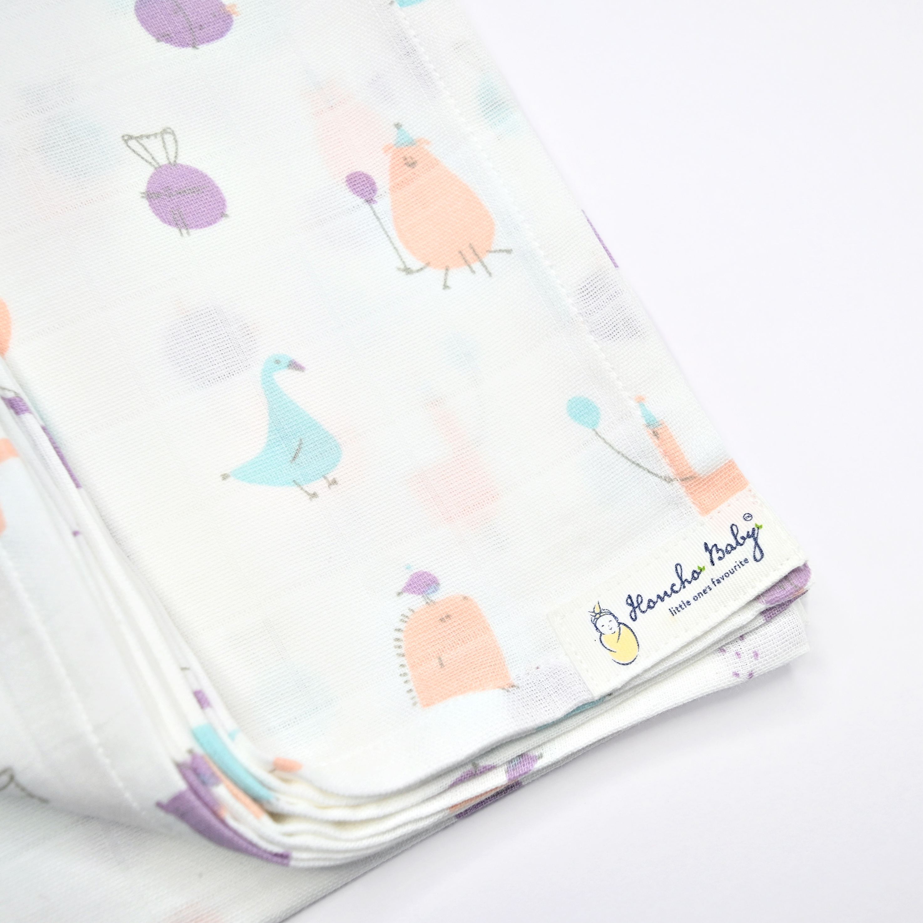 Minime Magic Doodles- Organic Cotton ( double layer )Baby Muslin Swaddle/ Blanket - 110 X 110 cms