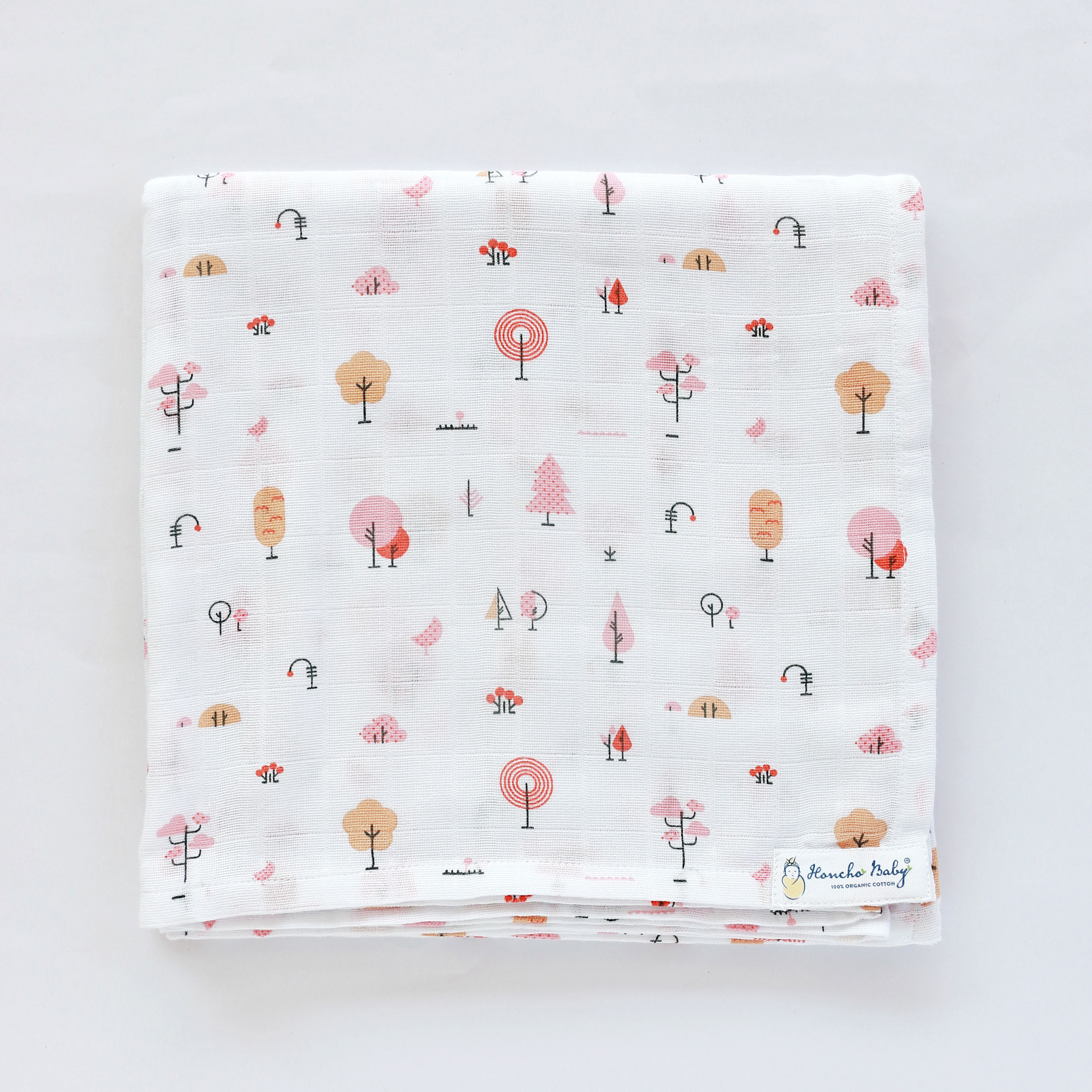 Fantasy Tree World  -  Organic Cotton ( double layer ) Baby Muslin Swaddle/ Blanket - 110 X 110 cms