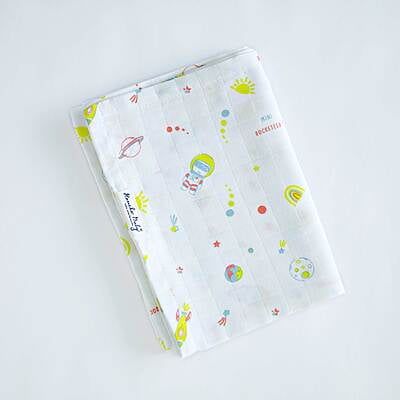 Mini Rocketeer - Muslin 100% Cotton Baby Towel (65 X 90 cms) 1 pack NEW