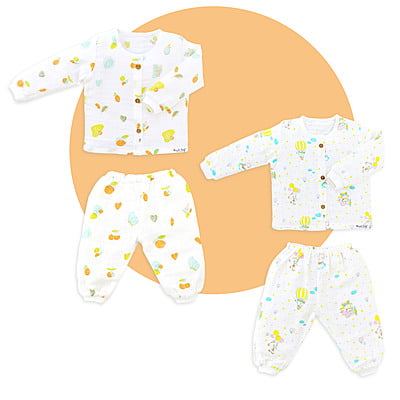 Tropical and Teddy - Unisex Top and Pant (18M -3 years) assorted 2 pack