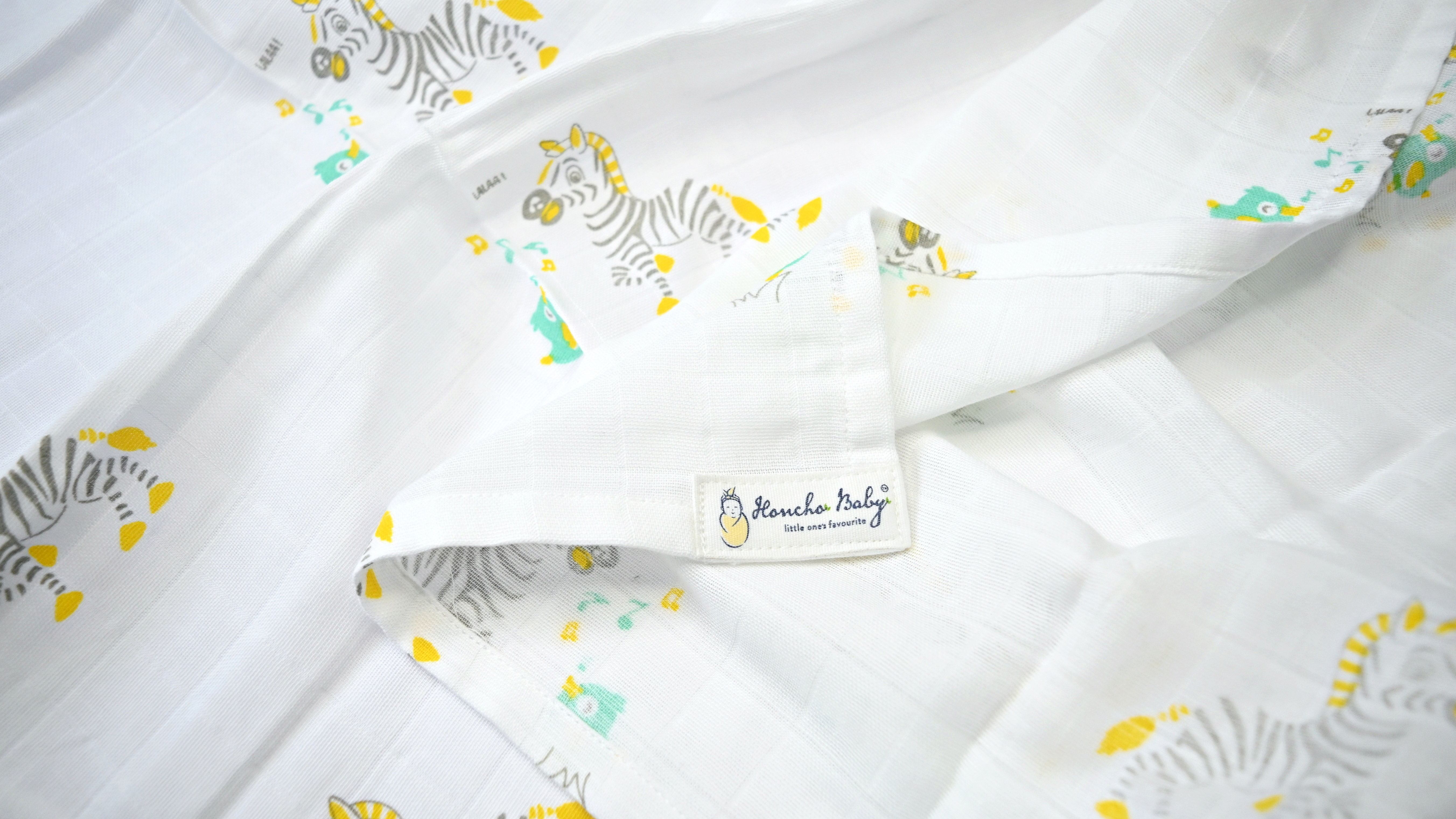 Little Birdie Song - Organic Cotton ( double layer )Baby Muslin Swaddle/ Blanket - 110 X 110 cms